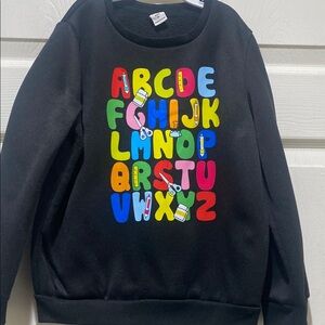 SHEIN Kids Alphabet Graphic Black Sweater pre loved